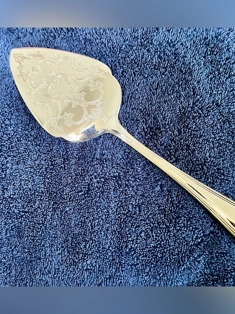 Gorham Heritage Silverplate Cake Pie Server Italy Ornate Engraved Vintage 11